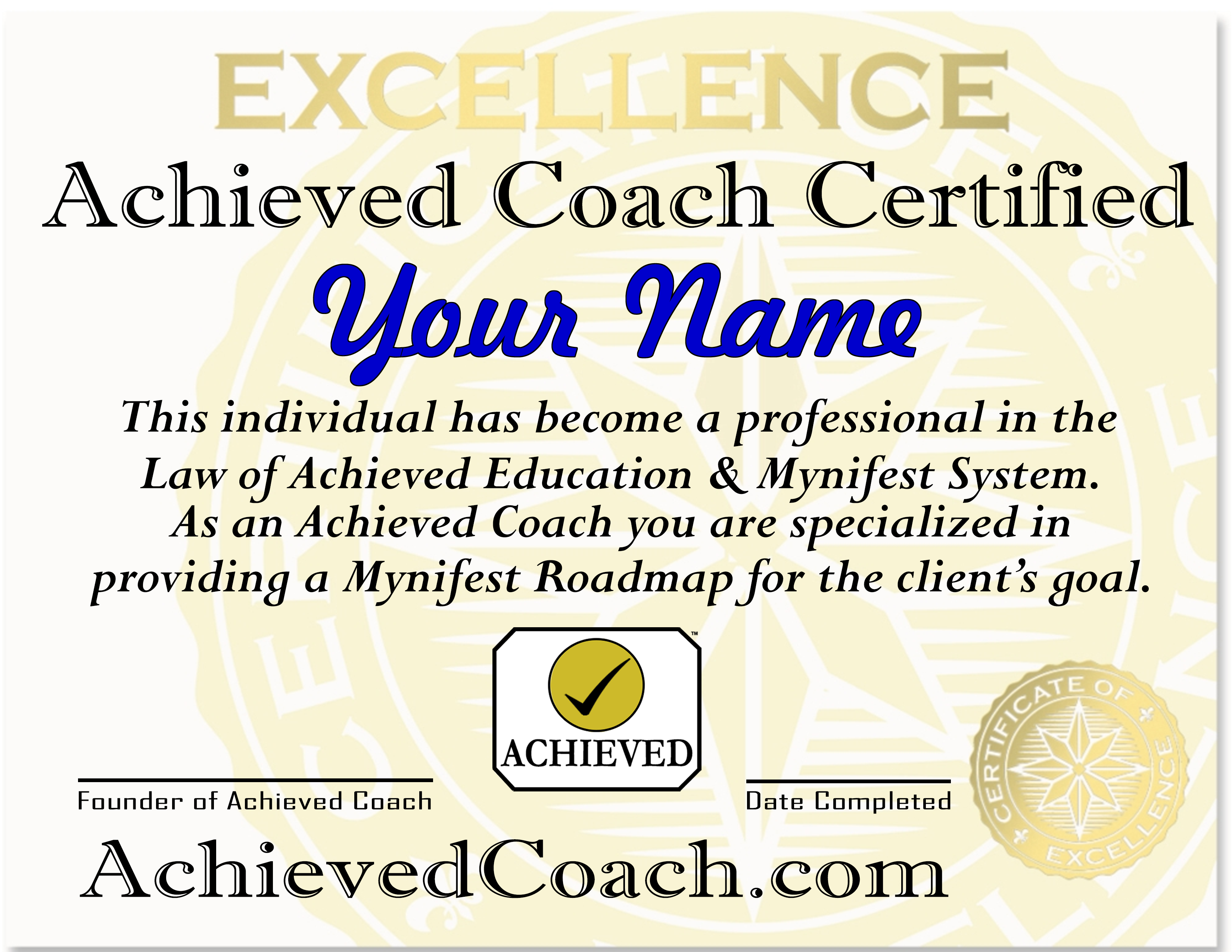 Achieved Coach Certified